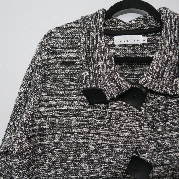 Heather Gray Knit Cardigan Button Up Cozy Cottagecore Anthropologie Willow Lg - Picture 2 of 10